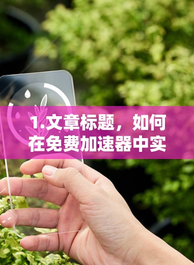 1.文章标题,如何在免费加速器中实现真正的中文加速?