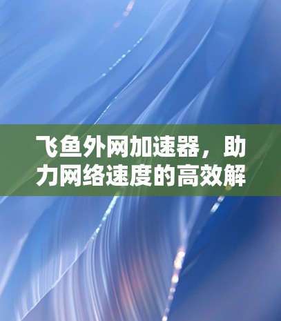飞鱼外网加速器，助力网络速度的高效解决方案