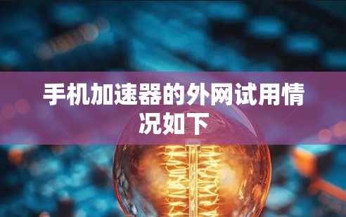手机加速器的外网试用情况如下