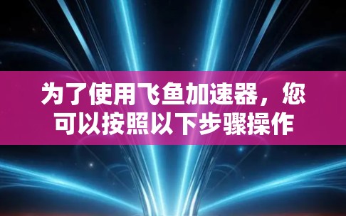 为了使用飞鱼加速器，您可以按照以下步骤操作